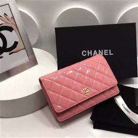Chanel A33814 paint lambskin small woc handbag pink bag 5973