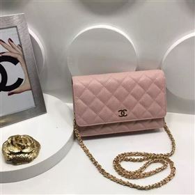 Chanel A33814 caviar lambskin small woc handbag pink bag 5975