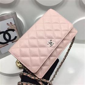 Chanel A33814 caviar lambskin small woc handbag pink bag 5976