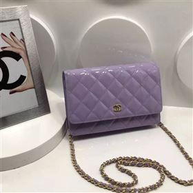 Chanel A33814 paint lambskin small woc handbag purple bag 5978