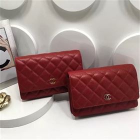 chaneI A33814 caviar lambskin small woc handbag red bag 5983