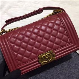 Chanel A67086 lambskin le boy handbag wine bag 5994