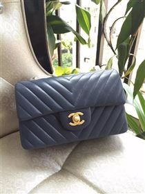 Chanel A1116 small lambskin blue handbag V bag 5900