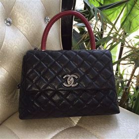 chaneI A95169 caviar 25cm tote shoulder handbag black bag 5907