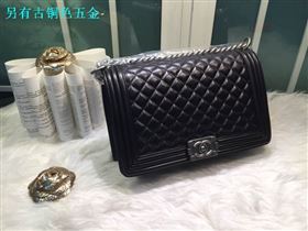 Chanel A67088 lambskin 28cm large le boy handbag black bag 5911