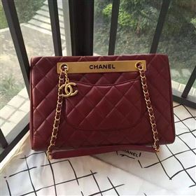 Chanel A57357 lambskin large shoulder handbag wine bag 5913