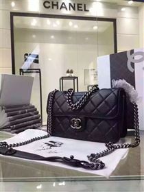 Chanel A68320 lambskin large classic flap handbag black bag 5918
