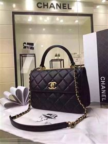 Chanel A92236 lambskin tote shoulder flap handbag black bag 5920