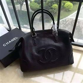 Chanel A4746 deerskin tote shoulder handbag black bag 5936