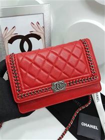 Chanel A33815 deerskin chain woc handbag red bag 6047