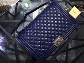 Chanel A67088 lambskin large 28cm le blue boy bag 6051