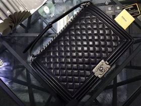 Chanel A67088 lambskin large 28cm le black boy bag 6052