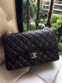 Chanel A1113 lambskin large classic black flap bag 6066