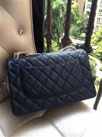 Chanel A1113 caviar lambskin large black flap bag 6068