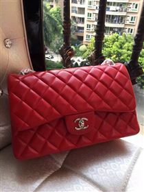 Chanel A1113 lambskin large red flap bag 6075