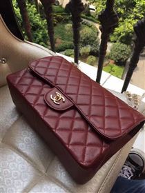 Chanel A1113 caviar lambskin large wine flap bag 6077