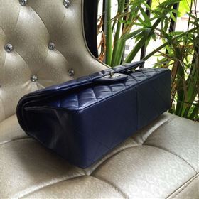 Chanel A1113 lambskin large blue flap bag 6081