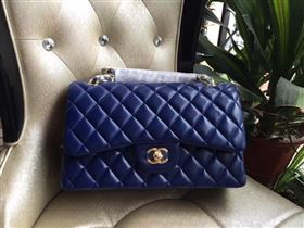 Chanel A1113 lambskin large blue flap bag 6082