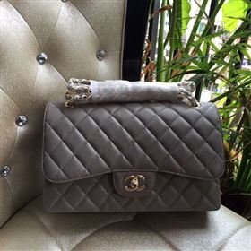 Chanel A1113 caviar lambskin large gray flap bag 6083