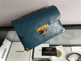 Chanel A93515 calfskin shoulder blue tote bag 6086