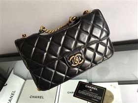 Chanel A68320 calfskin shoulder black flap bag 6090