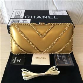 Chanel A94430 lambskin evening clutch handbag gold bag 6098