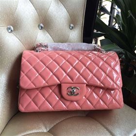 Chanel A1113 paint lambskin large flap handbag pink bag 6005