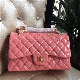 Chanel A1113 paint lambskin large flap handbag pink bag 6006