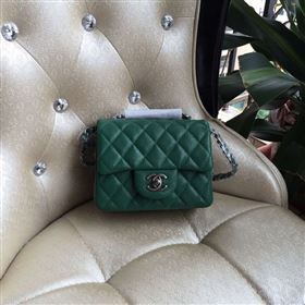Chanel A1115 caviar small flap handbag green bag 6011