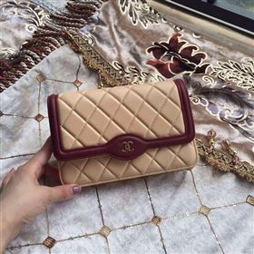 Chanel A33819 lambskin small woc handbag apricot bag 6020