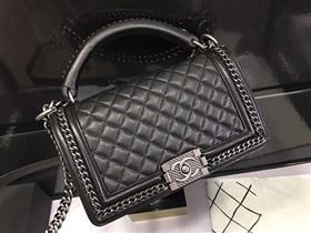 Chanel A67086 deerskin chain le boy handbag black bag 6029