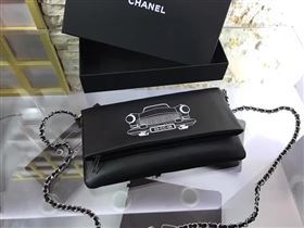 Chanel A82595 lambskin black handbag shoulder bag 6141