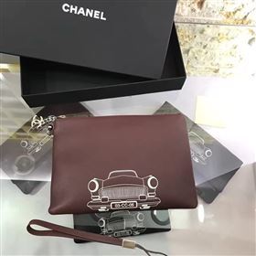 Chanel A82593 lambskin wine handbag clutch bag 6143