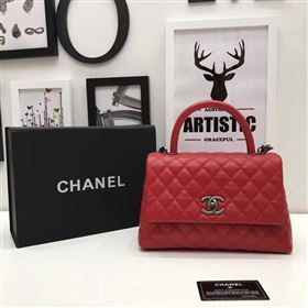 Chanel A92991 caviar lambskin tote handbag red bag 6146