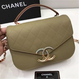 Chanel A93622 caviar lambskin green handbag tote bag 6150