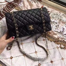 chaneI A1112 deerskin classic flap handbag black bag 6152