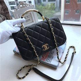 Chanel A93752 flap shoulder handbag black bag 6166