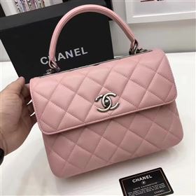 Chanel lambskin sandwich flap handbag pink bag 6179