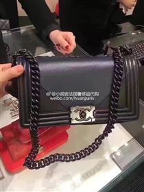Chanel lambskin new le black boy bag 6187
