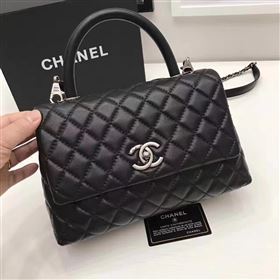 Chanel A92991 lambskin tote handbag black bag 6191