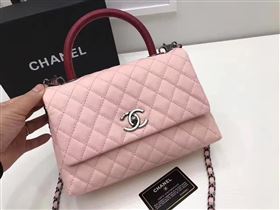 Chanel A92991 caviar lambskin tote handbag pink bag 6193
