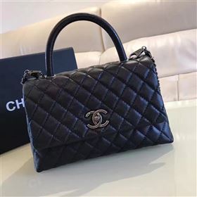 Chanel A92991 caviar lambskin tote handbag black bag 6194