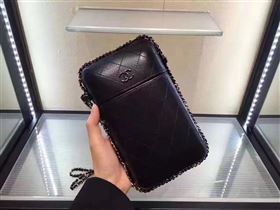 Chanel lambskin black phone handbag shoulder bag 6197