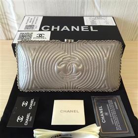 Chanel A94431 lambskin evening clutch handbag gray bag 6100