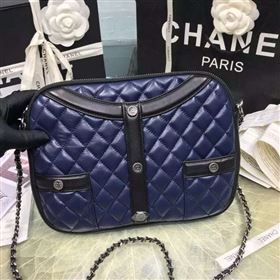 Chanel A91386 lambskin shoulder handbag blue bag 6105