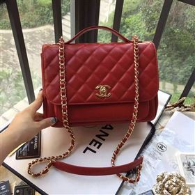 Chanel A79291 caviar lambskin shoulder red tote bag 6107