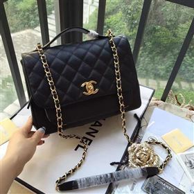 Chanel A79291 caviar lambskin shoulder black tote bag 6108