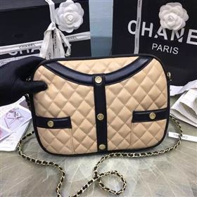 Chanel A91386 lambskin shoulder handbag apricot bag 6111