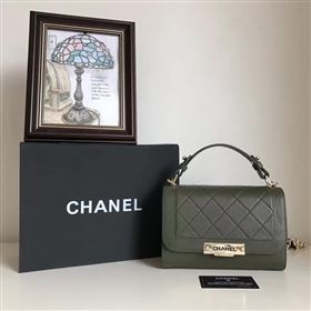 Chanel A93701 lambskin small tote handbag gray bag 6131