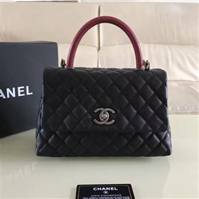 Chanel A92991 caviar lambskin tote handbag black bag 6132